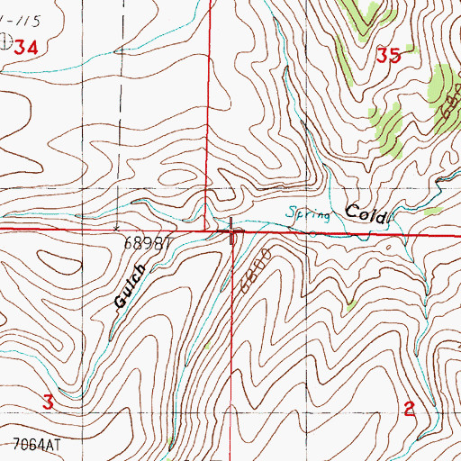 Topographic Map of Poison Gulch, ID