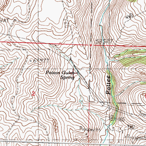Topographic Map of Poison Gulch Spring, ID