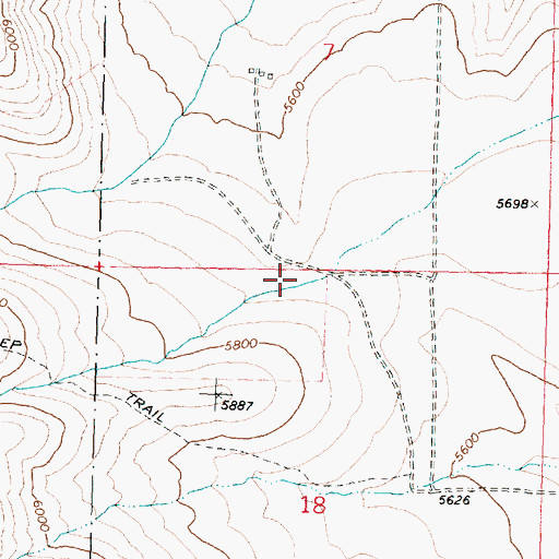 Topographic Map of Poison Hollow, ID
