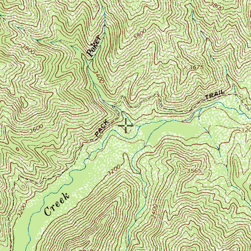 Topographic Map of Poker Creek, ID