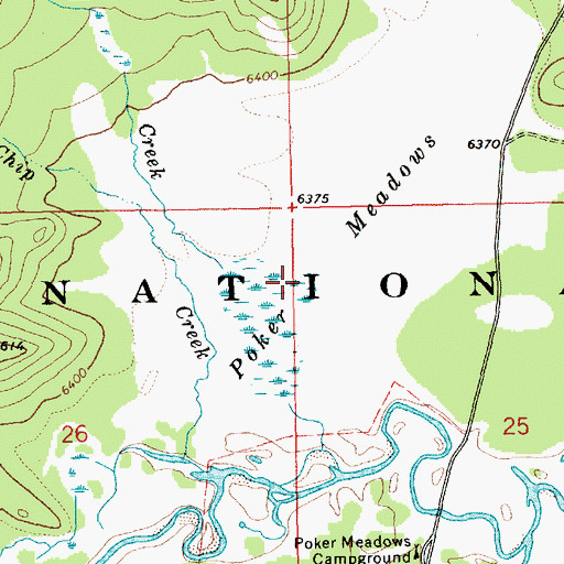 Topographic Map of Poker Meadows, ID