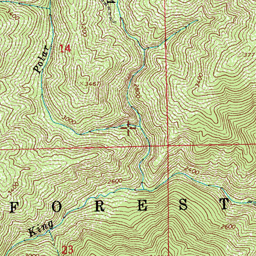 Topographic Map of Polar Creek, ID