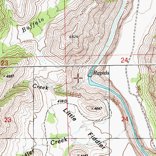 Topographic Map of Pole Creek, ID