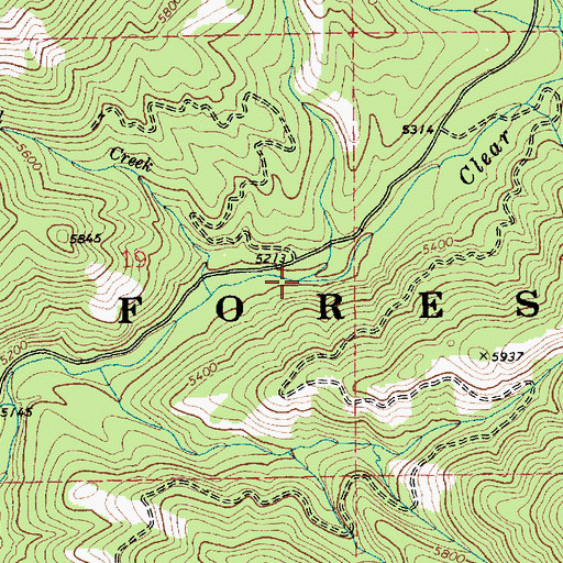 Topographic Map of Pole Creek, ID