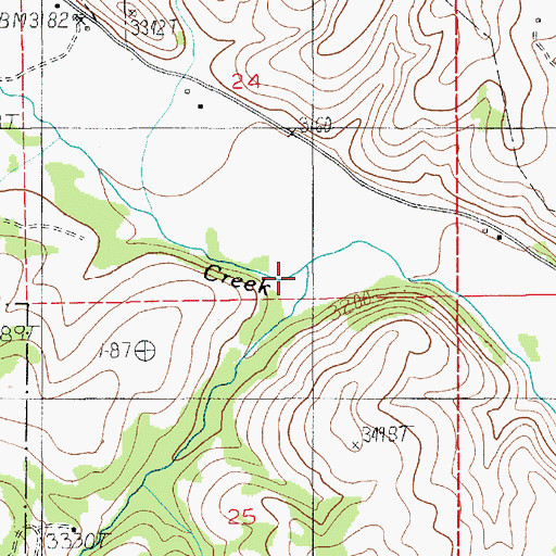 Topographic Map of Pole Creek, ID