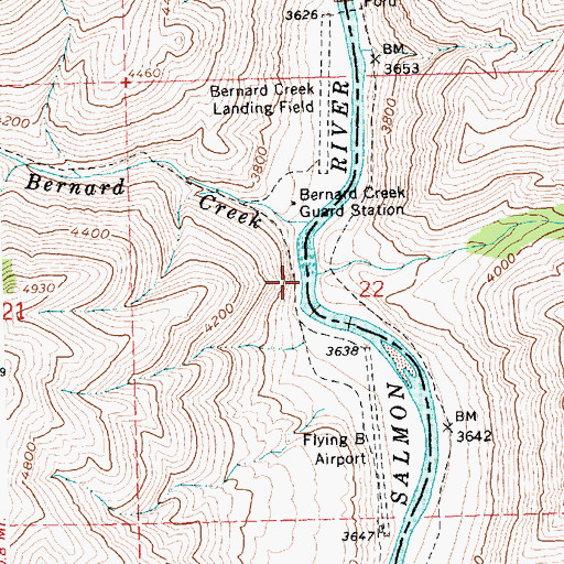 Topographic Map of Pole Creek, ID