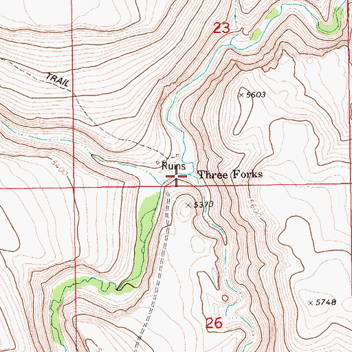 Topographic Map of Pole Creek, ID