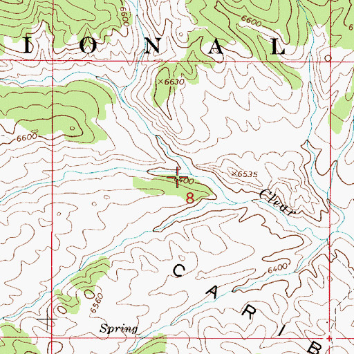 Topographic Map of Pole Creek, ID