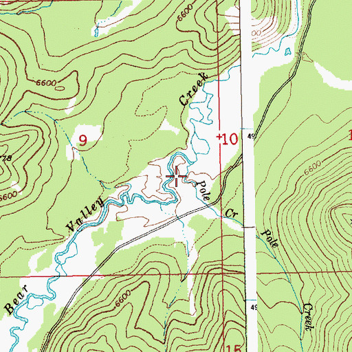 Topographic Map of Pole Creek, ID