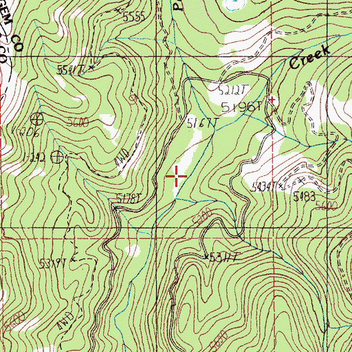 Topographic Map of Pole Creek, ID
