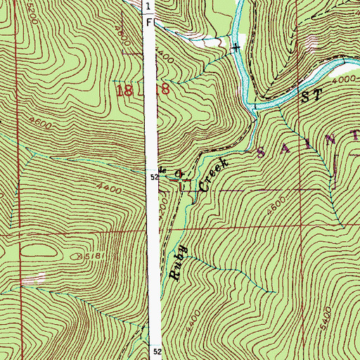 Topographic Map of Pole Creek, ID