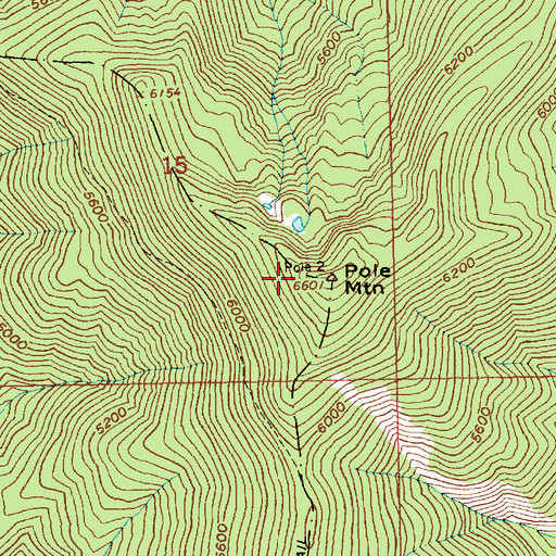 Topographic Map of Pole Mountain, ID