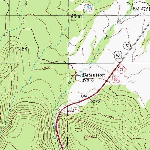 Topographic Map of Detention Number Six, AZ