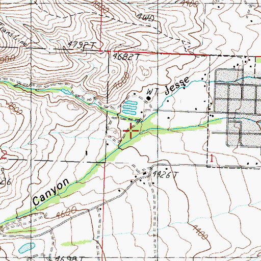 Topographic Map of Pollard Canyon, ID