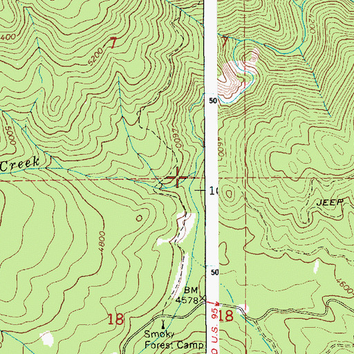 Topographic Map of Pollock Creek, ID