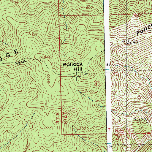 Topographic Map of Pollock Hill, ID