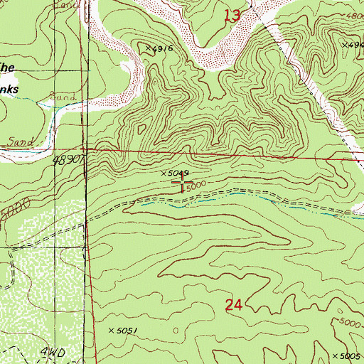 Topographic Map of The Sinks, AZ