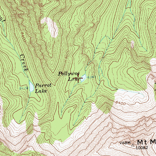 Topographic Map of Pollywog Lake, ID