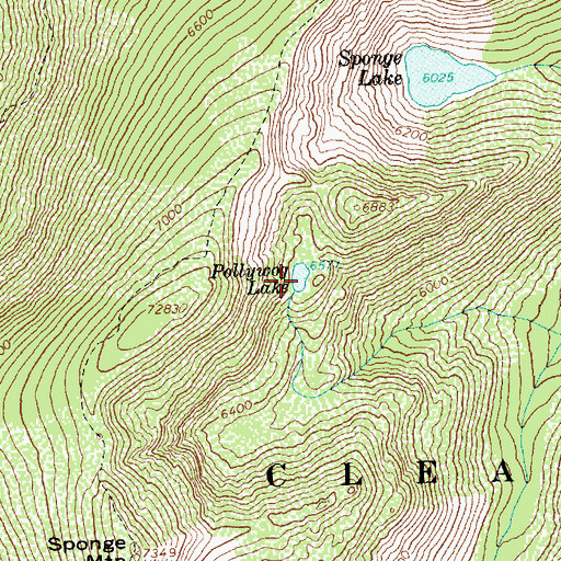 Topographic Map of Pollywog Lake, ID