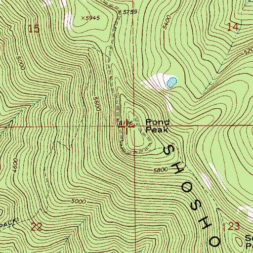 Topographic Map of Pond Peak, ID