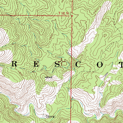 Topographic Map of The Troughs Spring, AZ