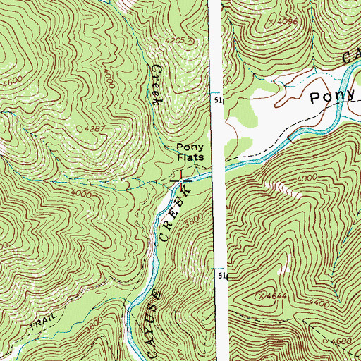 Topographic Map of Pony Creek, ID