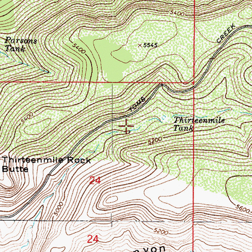Topographic Map of Thirteen Mile Spring, AZ