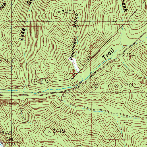 Topographic Map of Poorman Gulch, ID