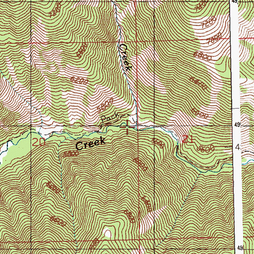 Topographic Map of Popgun Creek, ID