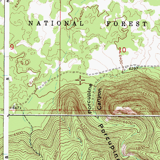 Topographic Map of Porcupine Canyon, ID