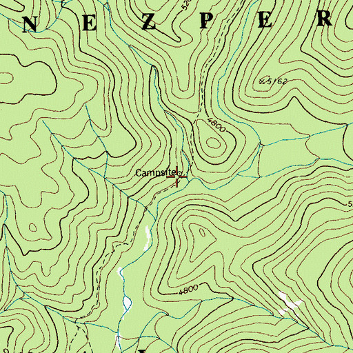 Topographic Map of Porcupine Creek, ID
