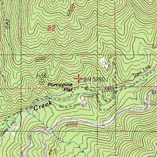 Topographic Map of Porcupine Flat, ID