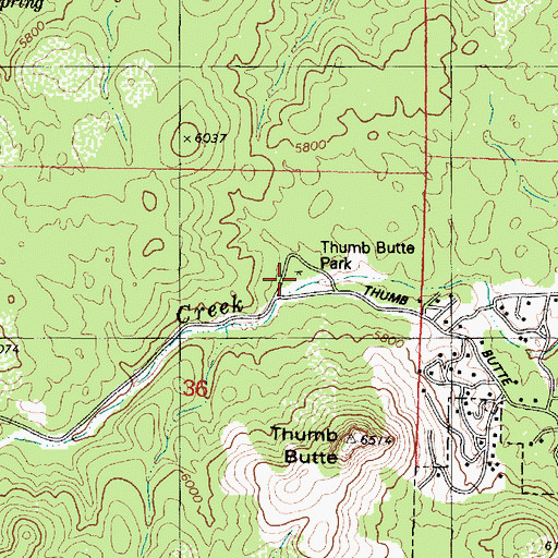 Topographic Map of Thumb Butte Campground, AZ
