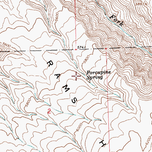 Topographic Map of Porcupine Spring, ID