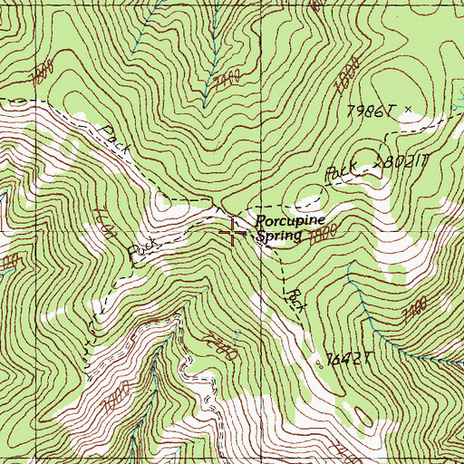 Topographic Map of Porcupine Spring, ID