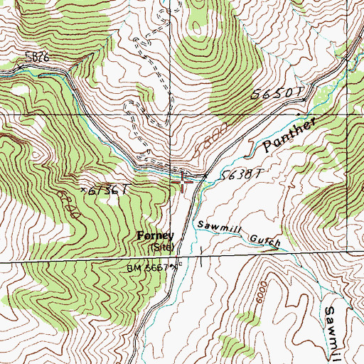 Topographic Map of Porphyry Creek, ID