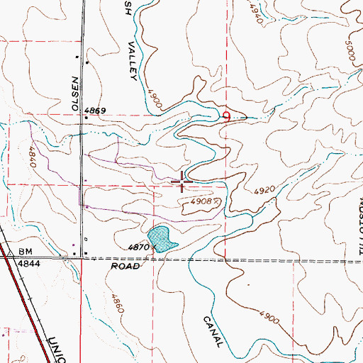 Topographic Map of Portneuf Marsh Valley Canal, ID