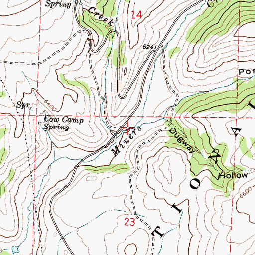 Topographic Map of Post Hollow, ID