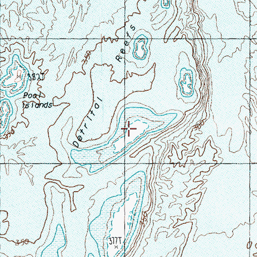 Topographic Map of Detrital Reefs, AZ