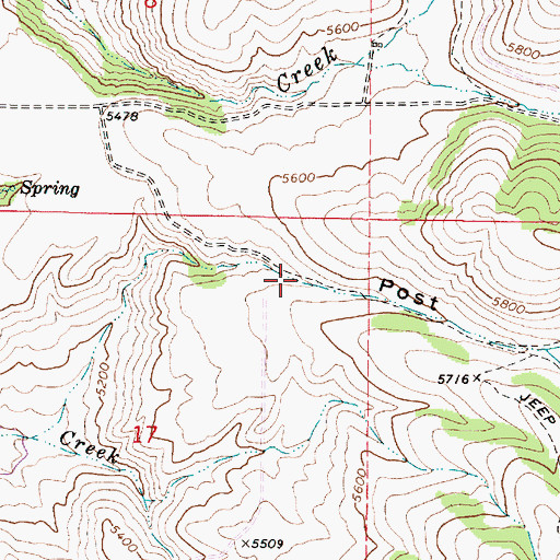 Topographic Map of Post Hollow, ID