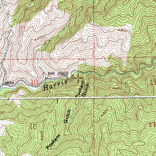 Topographic Map of Postam Gulch, ID