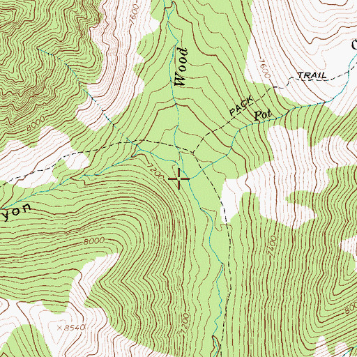 Topographic Map of Pot Creek, ID