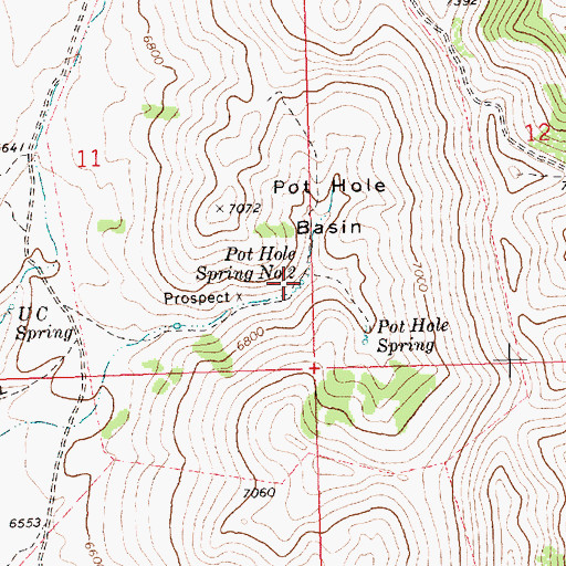 Topographic Map of Pot Hole Spring Number 2, ID
