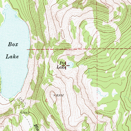 Topographic Map of Pot Lake, ID