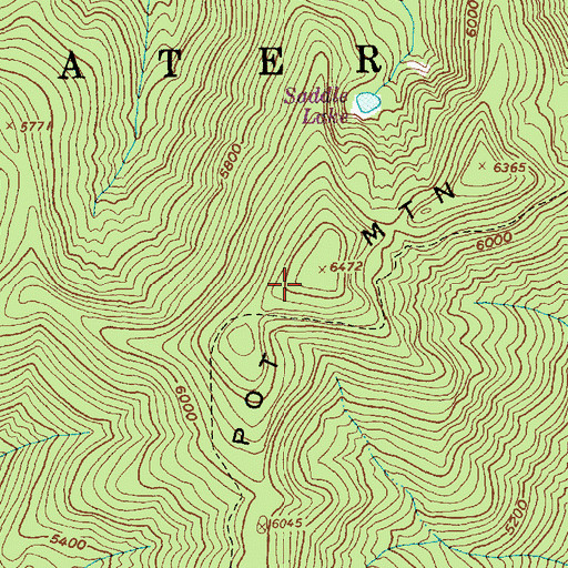 Topographic Map of Pot Mountain Ridge, ID