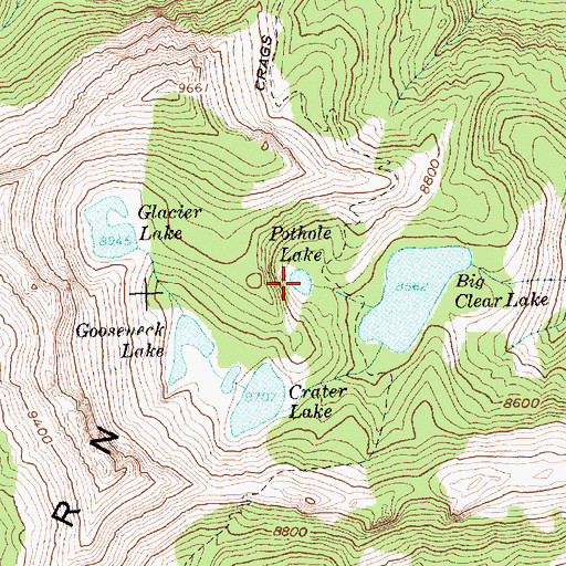 Topographic Map of Pothole Lake, ID
