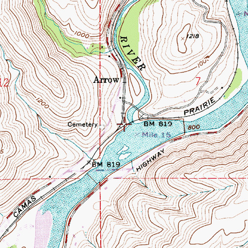 Topographic Map of Potlatch River, ID