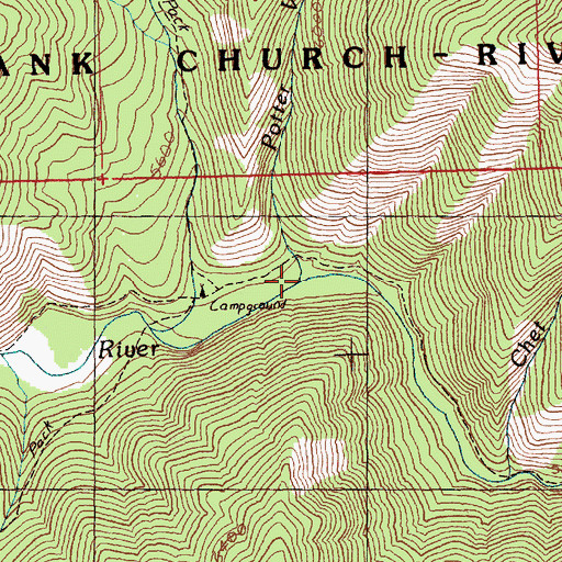 Topographic Map of Potter Vine Creek, ID