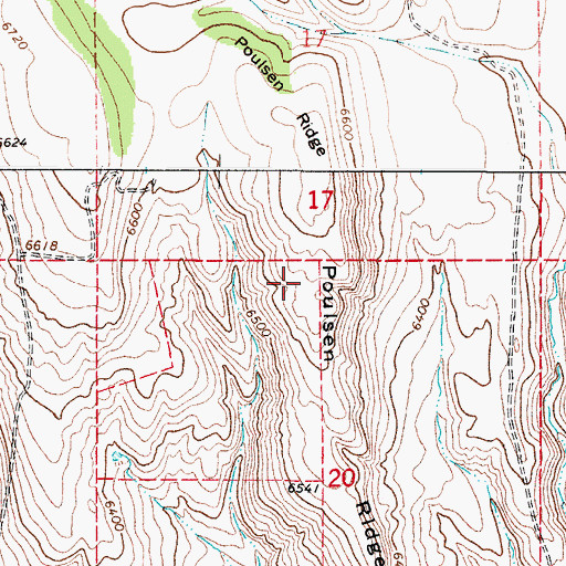 Topographic Map of Poulsen Ridge, ID