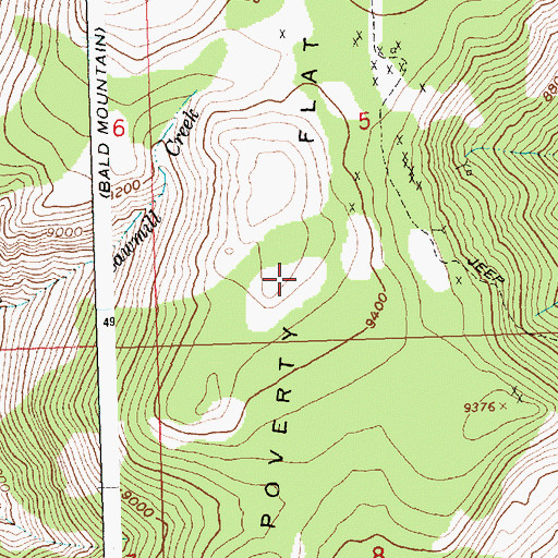 Topographic Map of Povert Flat, ID